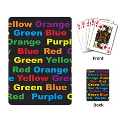 Red Yellow Blue Green Purple Playing Cards Single Design (rectangle) by Wegoenart