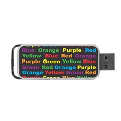 Red Yellow Blue Green Purple Portable Usb Flash (two Sides) by Wegoenart