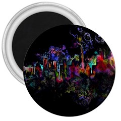 Grunge Paint Splatter Splash Ink 3  Magnets by Wegoenart