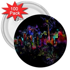 Grunge Paint Splatter Splash Ink 3  Buttons (100 Pack)  by Wegoenart