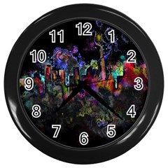 Grunge Paint Splatter Splash Ink Wall Clock (black) by Wegoenart