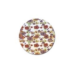 Multicolored Floral Collage Print Golf Ball Marker by dflcprintsclothing