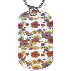 Multicolored Floral Collage Print Dog Tag (two Sides) by dflcprintsclothing