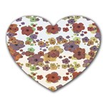 Multicolored Floral Collage Print Heart Mousepads Front