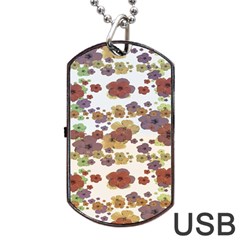 Multicolored Floral Collage Print Dog Tag Usb Flash (two Sides) by dflcprintsclothing