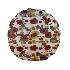 Multicolored Floral Collage Print Standard 15  Premium Flano Round Cushions by dflcprintsclothing