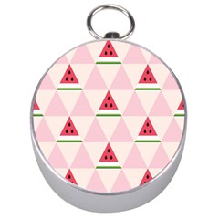Seamless Pattern Watermelon Slices Geometric Style Silver Compasses by Nexatart