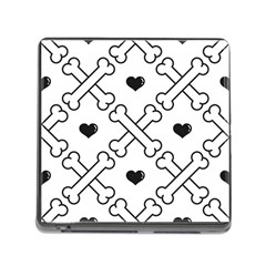 Dog Bone Seamless Pattern Heart Valentine Memory Card Reader (square 5 Slot)