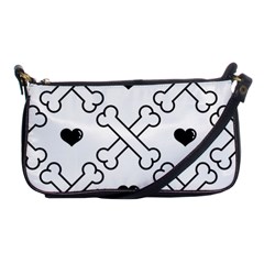 Dog Bone Seamless Pattern Heart Valentine Shoulder Clutch Bag by Nexatart