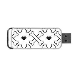 Dog Bone Seamless Pattern Heart Valentine Portable Usb Flash (one Side)