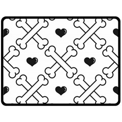 Dog Bone Seamless Pattern Heart Valentine Double Sided Fleece Blanket (large)  by Nexatart