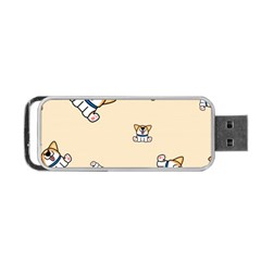 Cute Welsh Corgi Puppy Sitting Seamless Pattern Portable Usb Flash (one Side)