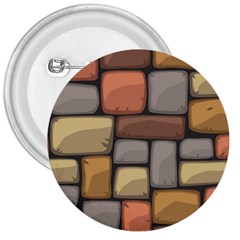 Colorful Brick Wall Texture 3  Buttons by Nexatart