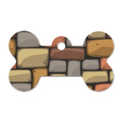 Colorful Brick Wall Texture Dog Tag Bone (one Side) by Nexatart