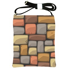 Colorful Brick Wall Texture Shoulder Sling Bag by Nexatart