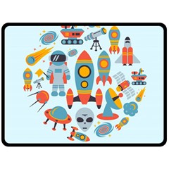 Space Elements Flat Double Sided Fleece Blanket (large)  by Nexatart