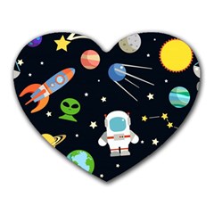 Space Astronomy Decorative Symbols Seamless Pattern Vector Illustration Heart Mousepads by Nexatart