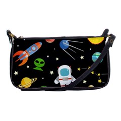 Space Astronomy Decorative Symbols Seamless Pattern Vector Illustration Shoulder Clutch Bag by Nexatart