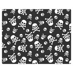 Skull Crossbones Seamless Pattern Holiday Halloween Wallpaper Wrapping Packing Backdrop Double Sided Flano Blanket (medium)  by Nexatart