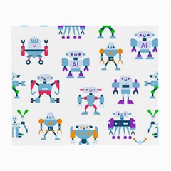 Cute Toy Robotsantennas Wires Seamless Pattern Small Glasses Cloth (2 Sides)