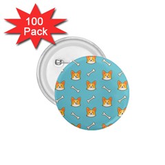 Cute Corgi Dog Face Pattern 1 75  Buttons (100 Pack)  by Nexatart