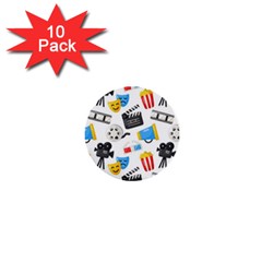 Cinema Icons Pattern Seamless Signs Symbols Collection Icon 1  Mini Buttons (10 pack) 