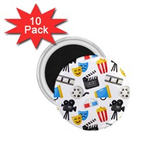 Cinema Icons Pattern Seamless Signs Symbols Collection Icon 1.75  Magnets (10 pack) 