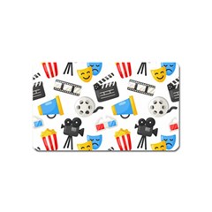 Cinema Icons Pattern Seamless Signs Symbols Collection Icon Magnet (Name Card)