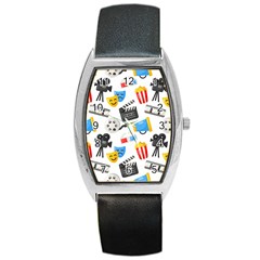 Cinema Icons Pattern Seamless Signs Symbols Collection Icon Barrel Style Metal Watch