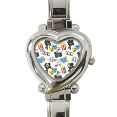 Cinema Icons Pattern Seamless Signs Symbols Collection Icon Heart Italian Charm Watch