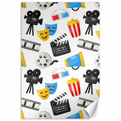 Cinema Icons Pattern Seamless Signs Symbols Collection Icon Canvas 24  x 36 