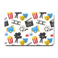 Cinema Icons Pattern Seamless Signs Symbols Collection Icon Small Doormat 