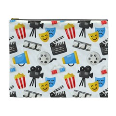 Cinema Icons Pattern Seamless Signs Symbols Collection Icon Cosmetic Bag (XL)