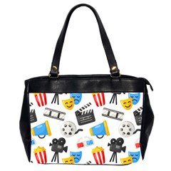 Cinema Icons Pattern Seamless Signs Symbols Collection Icon Oversize Office Handbag (2 Sides)