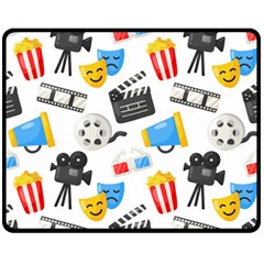 Cinema Icons Pattern Seamless Signs Symbols Collection Icon Fleece Blanket (Medium) 