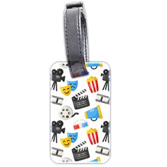 Cinema Icons Pattern Seamless Signs Symbols Collection Icon Luggage Tag (two sides)