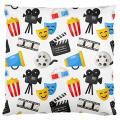 Cinema Icons Pattern Seamless Signs Symbols Collection Icon Large Cushion Case (Two Sides)