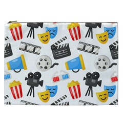 Cinema Icons Pattern Seamless Signs Symbols Collection Icon Cosmetic Bag (XXL)