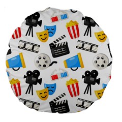 Cinema Icons Pattern Seamless Signs Symbols Collection Icon Large 18  Premium Round Cushions