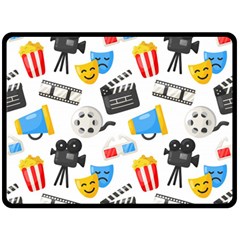 Cinema Icons Pattern Seamless Signs Symbols Collection Icon Double Sided Fleece Blanket (Large) 