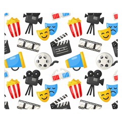 Cinema Icons Pattern Seamless Signs Symbols Collection Icon Double Sided Flano Blanket (Small) 