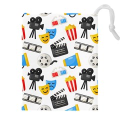 Cinema Icons Pattern Seamless Signs Symbols Collection Icon Drawstring Pouch (5XL)