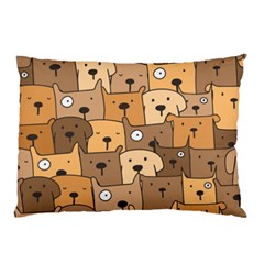 Cute Dog Seamless Pattern Background Pillow Case by Nexatart