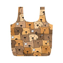 Cute Dog Seamless Pattern Background Full Print Recycle Bag (m) by Nexatart