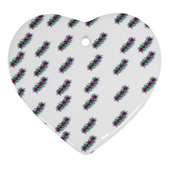 Japan Cherry Blossoms On White Ornament (heart) by pepitasart