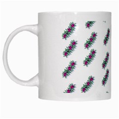 Japan Cherry Blossoms On White White Mugs by pepitasart