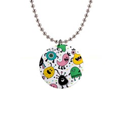 Funny Monster Pattern 1  Button Necklace