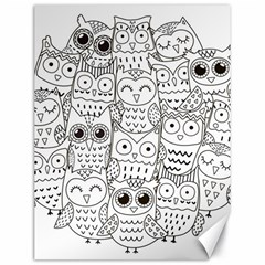 Circle Shape Pattern With Cute Owls Coloring Book Canvas 18  X 24 