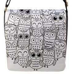 Circle Shape Pattern With Cute Owls Coloring Book Flap Closure Messenger Bag (s) by Nexatart