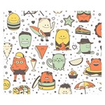 Funny Seamless Pattern With Cartoon Monsters Personage Colorful Hand Drawn Characters Unusual Creatu Double Sided Flano Blanket (Small)  50 x40  Blanket Back